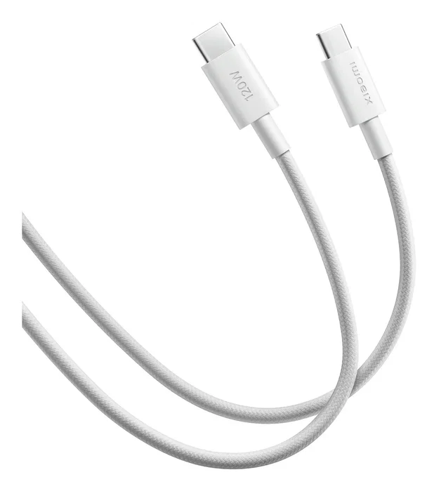 Xiaomi Cable Trenzado USB-C a USB-C 6A 120W 2m Blanco Xiaomi Cable Trenzado USB-C a USB-C 6A 120W 2m Blanco