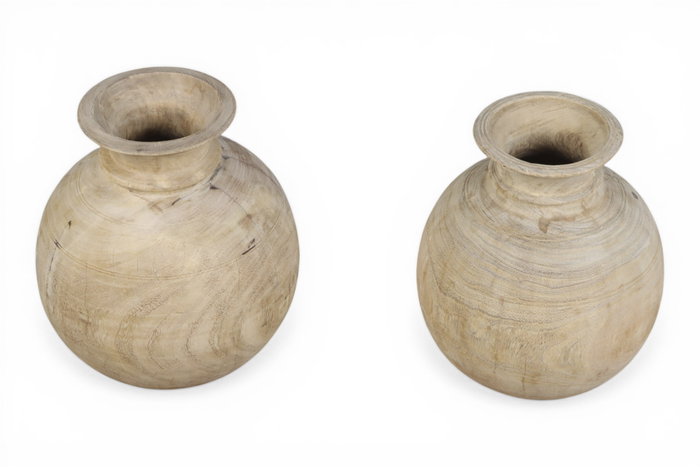 DKD Home Decor Jarrón Teca Nepal Surtido Antiguo Natural