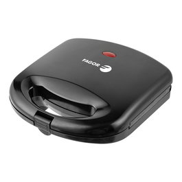 Fagor Sandwichera Fastcrisp 750W, Placa de Parrilla Continua Revestimiento Antiadherente, Asa de Toque Frío y Almacenamiento Vertical del Cable