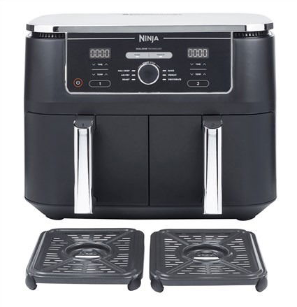 Ninja AF400EU Freidora de Aire 6 en 1 con Compartimento Doble Max 9.5L, Cocina Dos Alimentos a la Vez, Apto para Familias