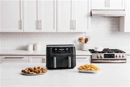 Ninja AF400EU Freidora de Aire 6 en 1 con Compartimento Doble Max 9.5L, Cocina Dos Alimentos a la Vez, Apto para Familias