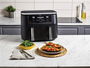 Ninja AF400EU Freidora de Aire 6 en 1 con Compartimento Doble Max 9.5L, Cocina Dos Alimentos a la Vez, Apto para Familias