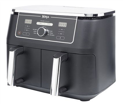 Ninja AF400EU Freidora de Aire 6 en 1 con Compartimento Doble Max 9.5L, Cocina Dos Alimentos a la Vez, Apto para Familias