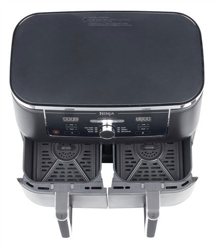 Ninja AF400EU Freidora de Aire 6 en 1 con Compartimento Doble Max 9.5L, Cocina Dos Alimentos a la Vez, Apto para Familias