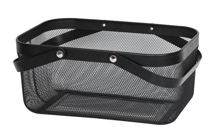 Inde Cesta Organizadora de Metal Rectangular con Asa, Dimensiones: 41 cm largo x 26.9 cm ancho x 18.3 cm alto (6 Unidades)