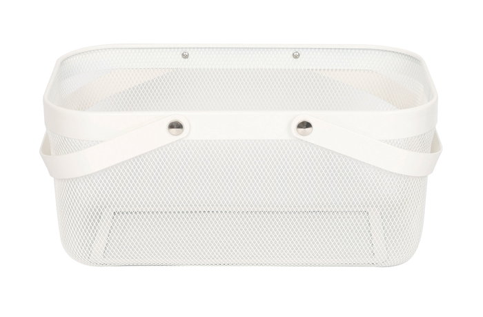Inde Cesta Organizadora de Metal Rectangular con Asa, Dimensiones: 41 cm largo x 26.9 cm ancho x 18.3 cm alto (6 Unidades)