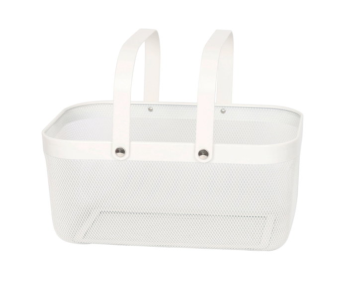 Inde Cesta Organizadora de Metal Rectangular con Asa, Dimensiones: 41 cm largo x 26.9 cm ancho x 18.3 cm alto (6 Unidades)