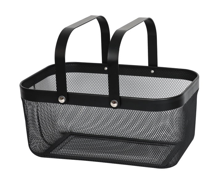 Inde Cesta Organizadora de Metal Rectangular con Asa, Dimensiones: 41 cm largo x 26.9 cm ancho x 18.3 cm alto (6 Unidades)