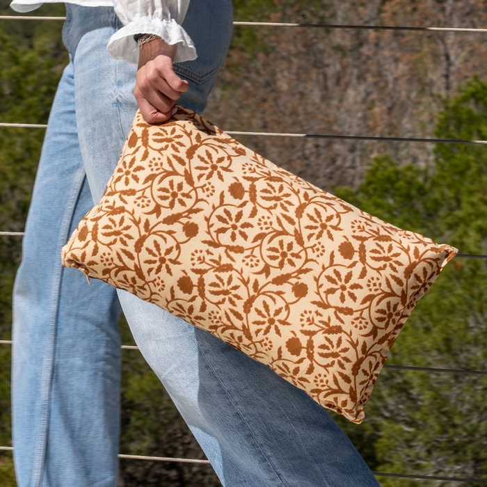 Cojín Beige-Marrón 100% Algodón 50 X 30 cm (Set de 2)