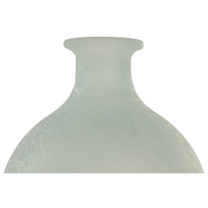 DKD Home Decor Jarrón de Cristal Reciclado Glaseado Azul Celeste
