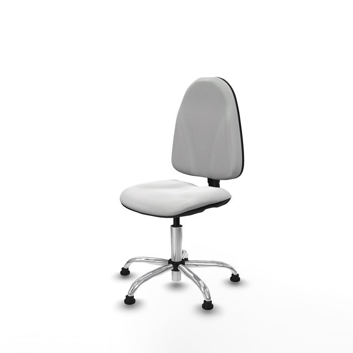 Silla de oficina Algarra con mecanismo Contacto permanente básico tapizada con Tela color Blanco. Equipada con Base cromada, Sin brazosy Topes Silla de oficina Algarra con mecanismo Contacto permanente básico tapizada con Tela color Blanco. Equipada con Base cromada, Sin brazosy Topes