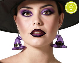 Pendientes Bruja Luz Sombrero Picudo Halloween