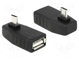 DeLOCK 65473 Adaptador micro USB macho a USB 2.0 hembra angulado 270° negro