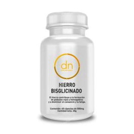 DIRECT NUTRITION Hierro Bisglicinato 60Vcap, Suplemento de Hierro con Alta Biodisponibilidad, 30 mg por Cápsula, Ayuda a Disminuir Cansancio y Fatiga