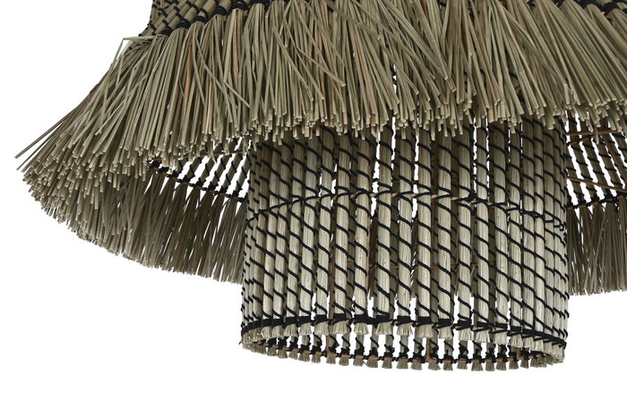 DKD Home Decor Lámpara Techo Lamps 2c 24 Fibras Naturales 57 x 65 x 74 cm