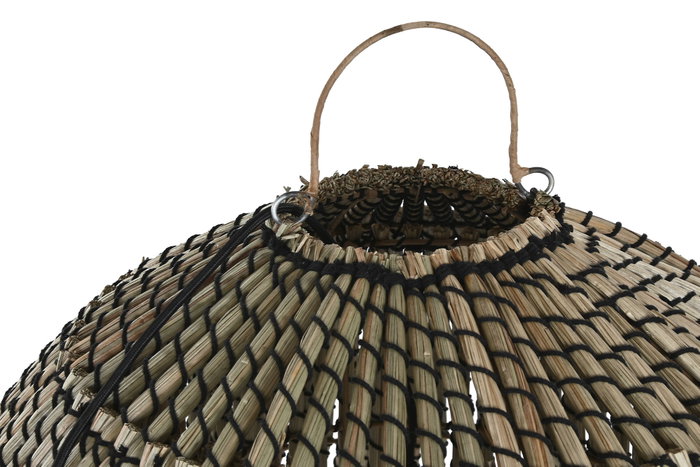 DKD Home Decor Lámpara Techo Lamps 2c 24 Fibras Naturales 57 x 65 x 74 cm