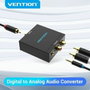 Vention BDFB0 Convertidor de Audio Digital a Analógico con Entrada Toslink y RCA, Salida 2x RCA