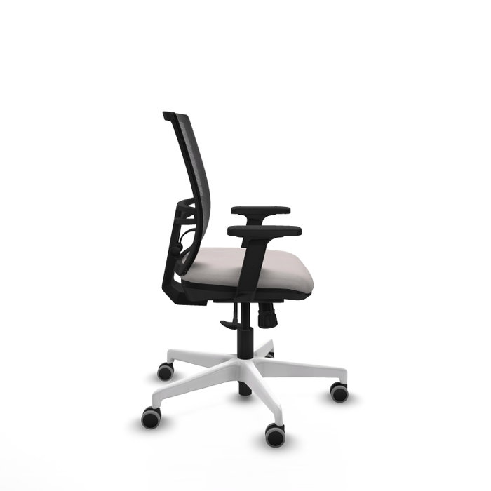 PIQUERAS Y CRESPO Silla de oficina Yunquera con mecanismo Sincro Blanco y Negro