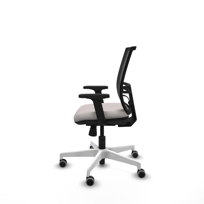 PIQUERAS Y CRESPO Silla de oficina Yunquera con mecanismo Sincro Blanco y Negro