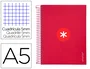 Antartik Cuaderno espiral A5 120 hojas color frambuesa