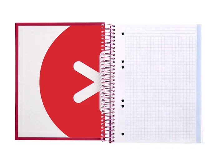 Antartik Cuaderno espiral A5 120 hojas color frambuesa
