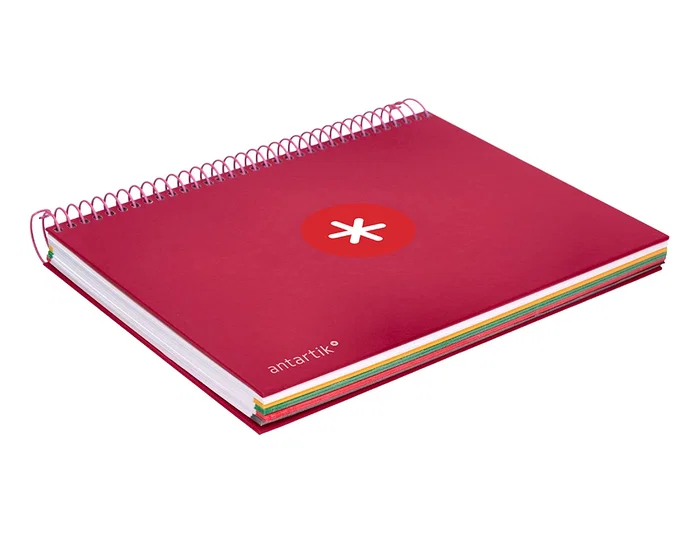 Antartik Cuaderno espiral A5 120 hojas color frambuesa