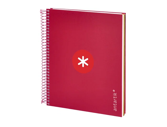 Antartik Cuaderno espiral A5 120 hojas color frambuesa
