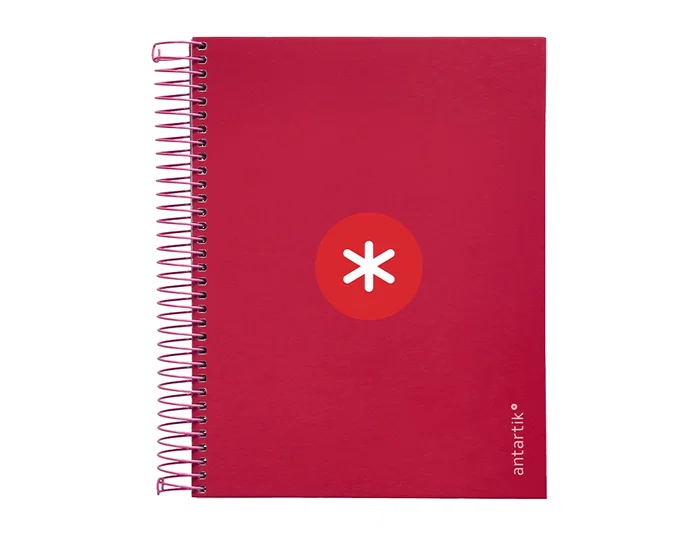 Antartik Cuaderno espiral A5 120 hojas color frambuesa