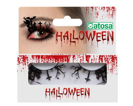 Pestañas Postizas Halloween Con Bosque Encantado Y Cruces para Maquillaje de Bruja, Espíritu o Fantasma