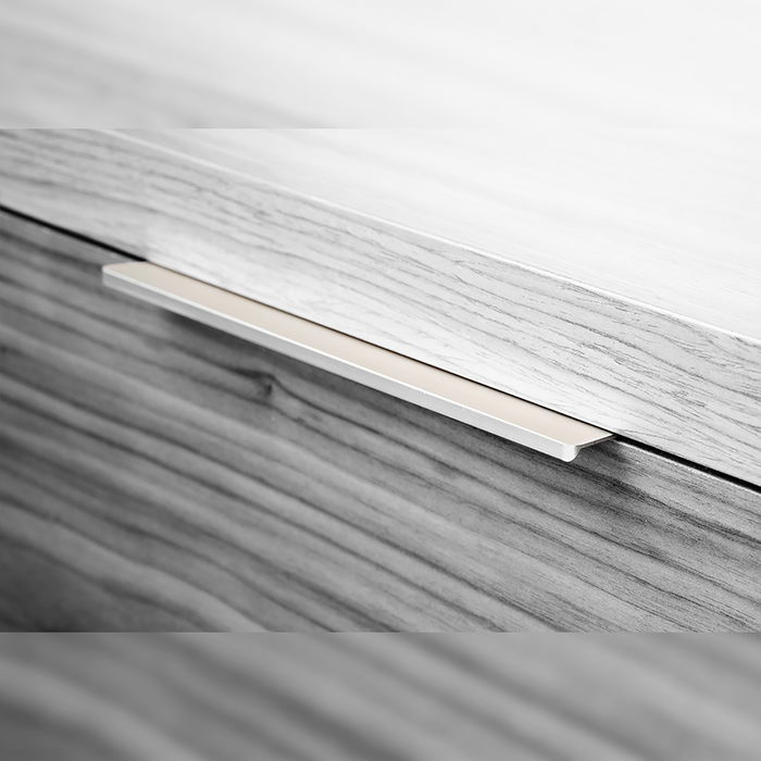 Emuca Lote de 10 tiradores para mueble Picanya, L104mm, intereje 64mm, Aluminio, Anodizado mate