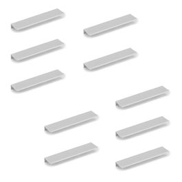 Emuca Lote de 10 tiradores para mueble Picanya, L104mm, intereje 64mm, Aluminio, Anodizado mate