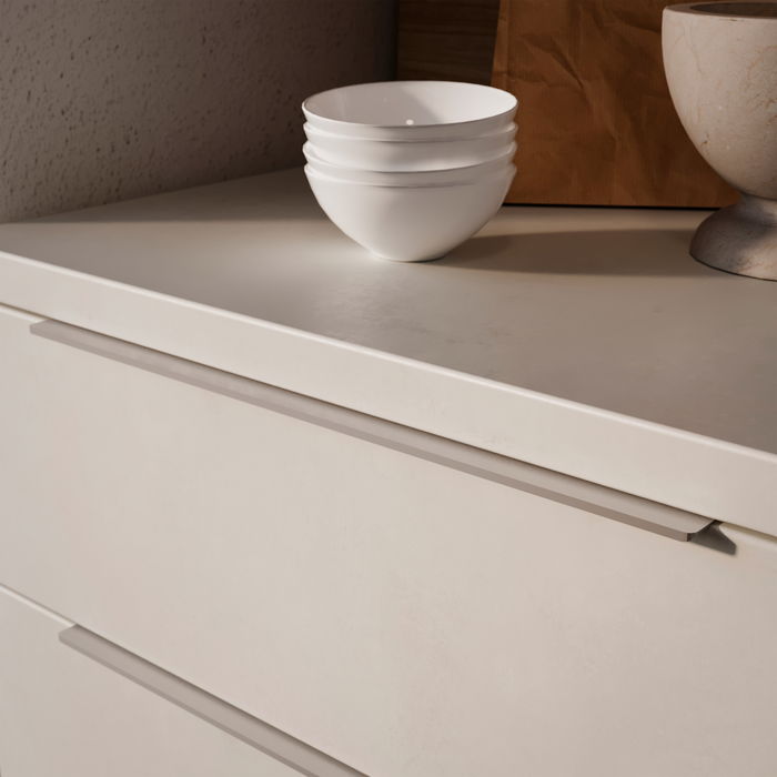 Emuca Lote de 10 tiradores para mueble Picanya, L104mm, intereje 64mm, Aluminio, Anodizado mate