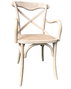 DKD Home Decor Silla Olmo Ratan Crossback Envejecido Blanco