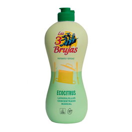 3 Brujas - Lavavajillas Ecológico Ecocitrus - 500 ml - Fórmula Concentrada y Natural - Poder Desengrasante Citrus - Biodegradable