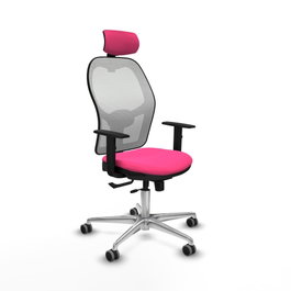 PIQUERAS Y CRESPO Silla de oficina Jorquera Rosa y Blanca