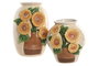 DKD Home Decor Jarrón de Cerámica Girasol Amarillo y Beige