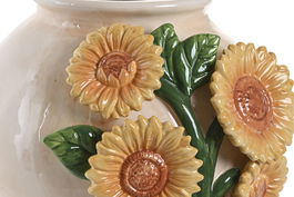 DKD Home Decor Jarrón Cerámica Amarillo Beige 26 x 24 x 26 cm