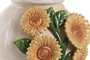 DKD Home Decor Jarrón de Cerámica Girasol Amarillo y Beige