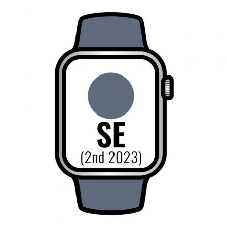 Apple Watch SE 2 Gen 2023/ GPS/ 44mm/ Caja de Aluminio Plata/ Correa Deportiva Azul Tempestad M/L Apple Watch SE 2 Gen 2023/ GPS/ 44mm/ Caja de Aluminio Plata/ Correa Deportiva Azul Tempestad M/L