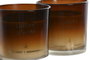 DKD Home Decor Vela Cilíndrica Ambar Cristal y Cera Parafina 10x10x10 cm (2 Unidades) 35h Duración