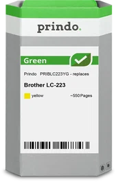 Prindo Green Cartucho de Tinta Amarillo LLC223Y Compatible Brother 550 Páginas