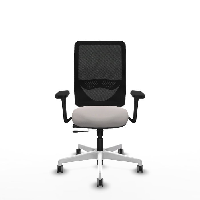 PIQUERAS Y CRESPO Silla de oficina Zulema Blanco/Negro con Brazos 3D