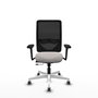 PIQUERAS Y CRESPO Silla de oficina Zulema Blanco/Negro con Brazos 3D