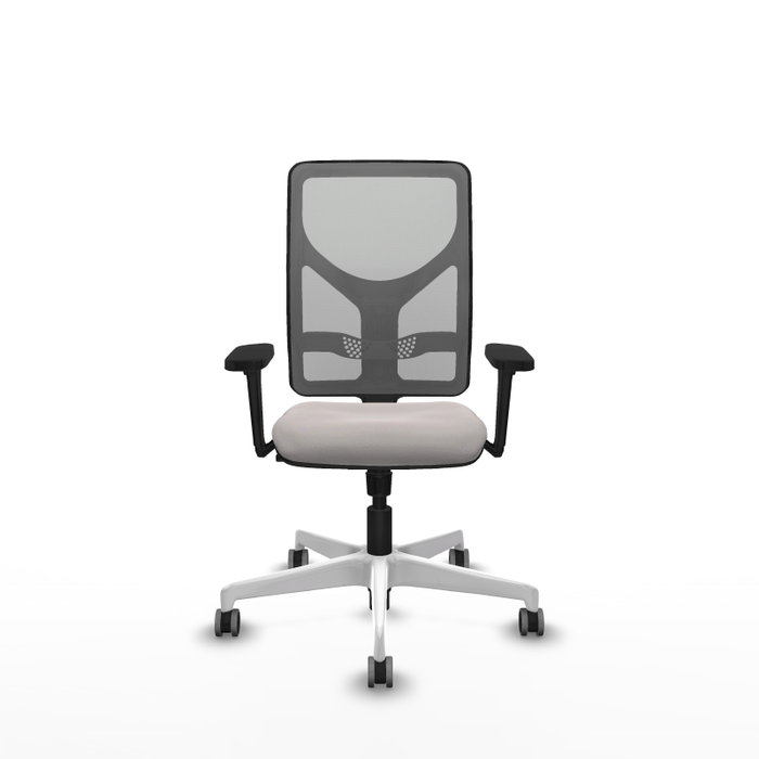 PIQUERAS Y CRESPO Silla de oficina Motilla con mecanismo Sincro, Blanco y Gris