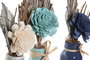 DKD Home Decor Set de 3 Flores Secas y Cerámica Surtido