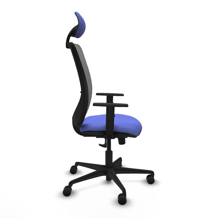 PIQUERAS Y CRESPO Silla de oficina Zulema con mecanismo Sincro, Azul claro y Gris