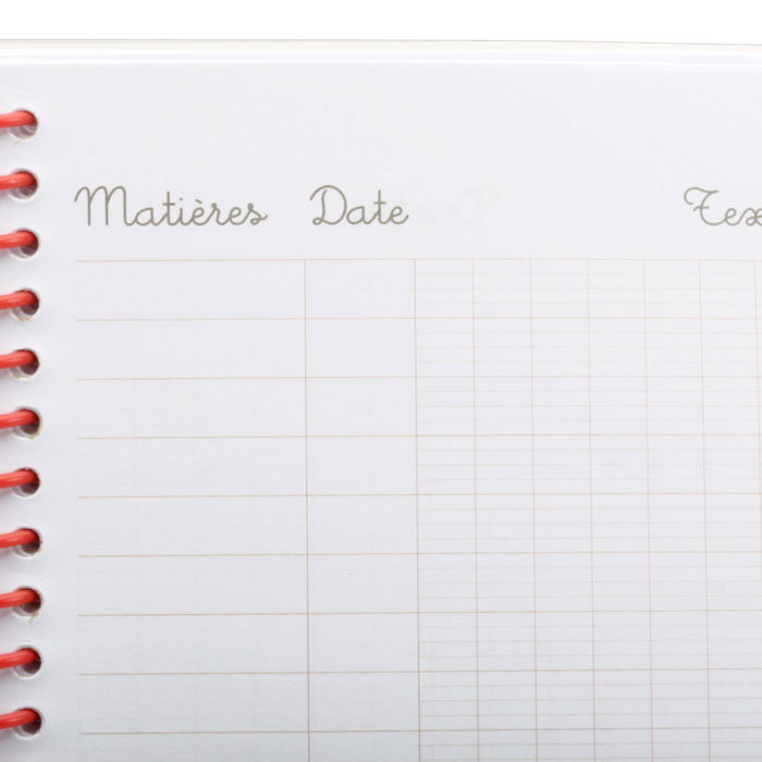 Createur de Genie Cuaderno Escolar 22x17 cm Espiral Milimetrado con Apartados para Agenda y Diario Colores Surtidos Hojas Impresas a Color Textos en Francés