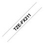 Brother TZE-FX211 Cinta Laminada Flexible Negro sobre Blanco 6mm x 8m
