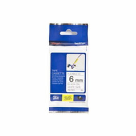 Brother TZE-FX211 Cinta Laminada Flexible Negro sobre Blanco 6mm x 8m