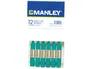 Manley Lápices de Cera Unicolor Verde Turquesa N.23 Caja de 12 Unidades